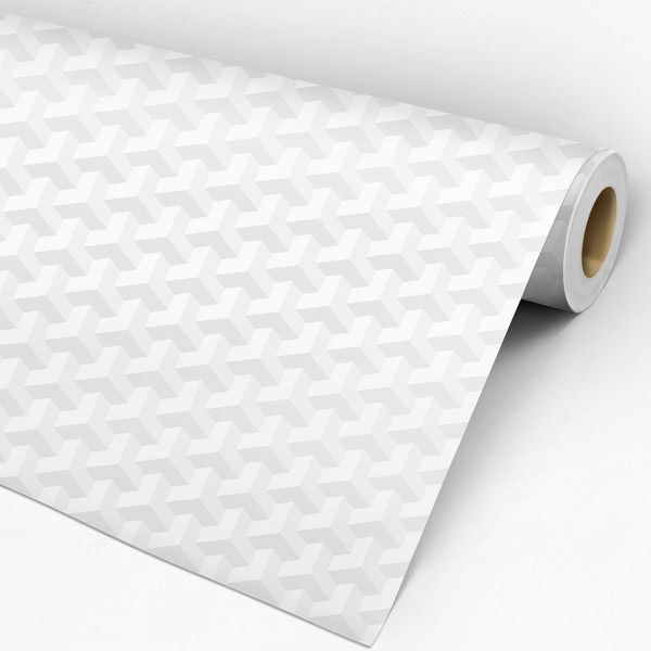 Papel de Parede Adesivo 3D Branco Fleece