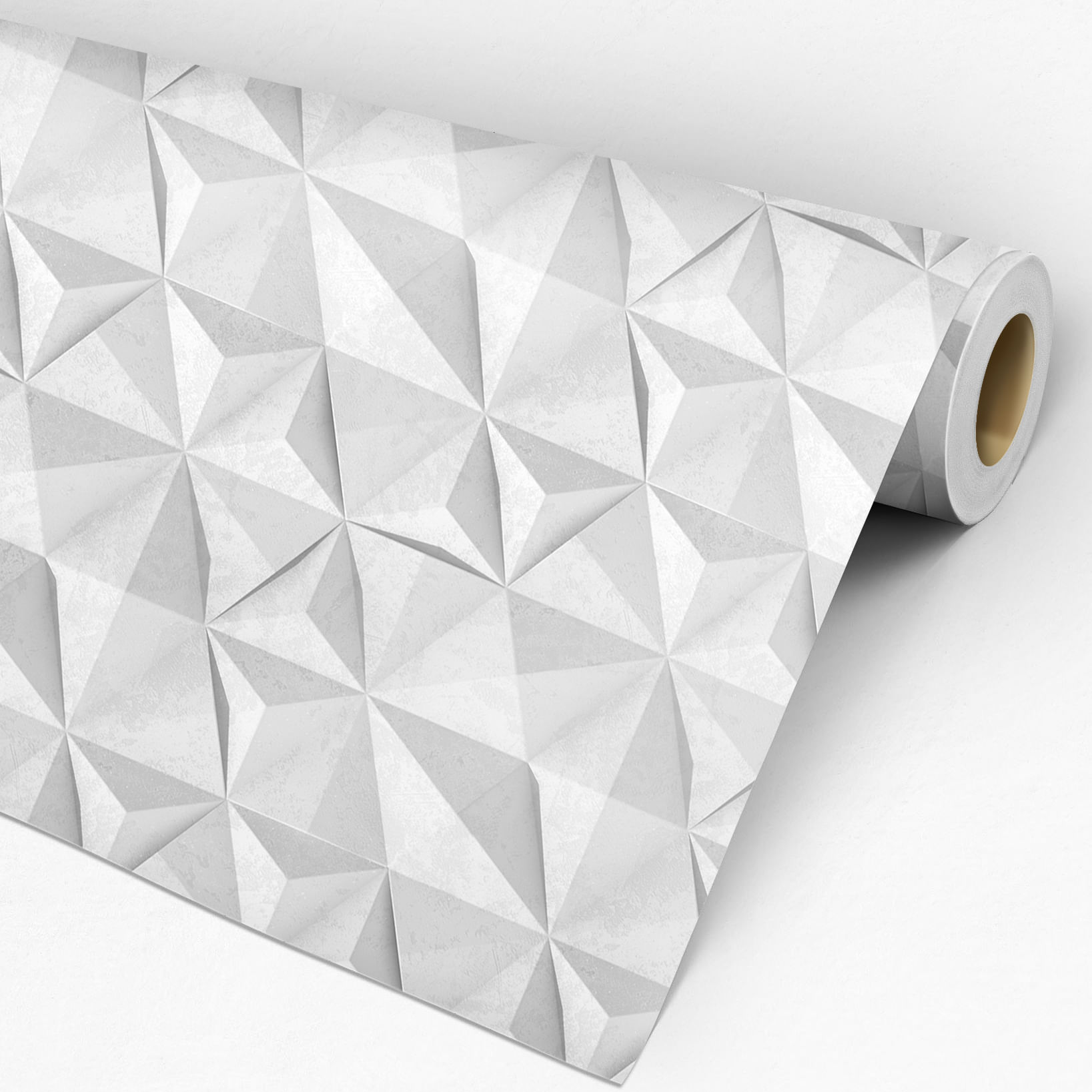 Papel de Parede Adesivo 3D Hexag Cinza