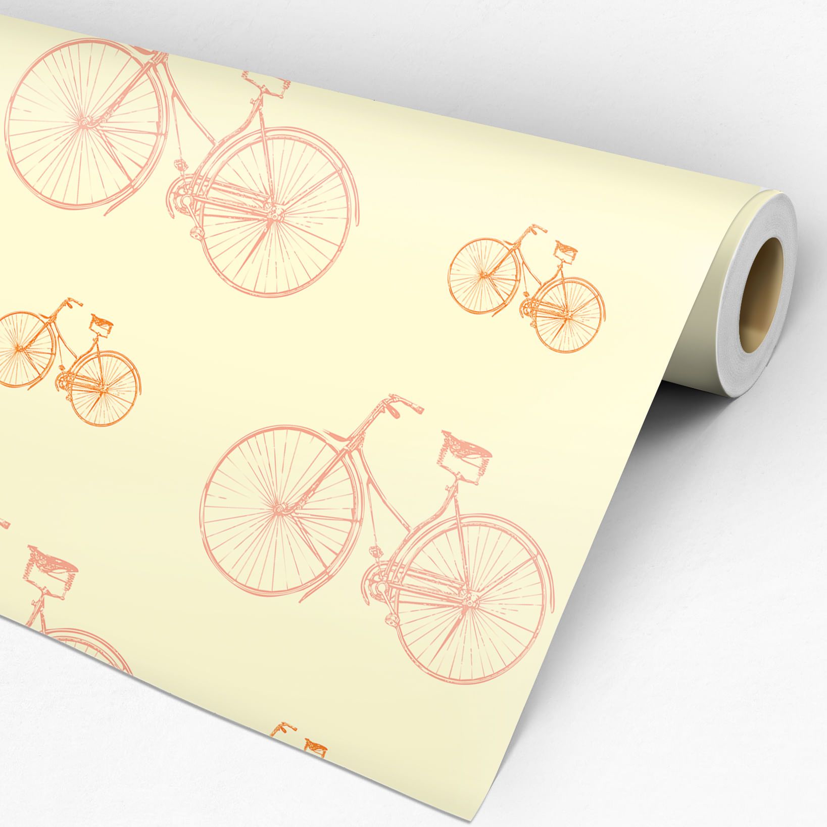 Papel de Parede Adesivo Casual Amarelo Bicicletas Bikes