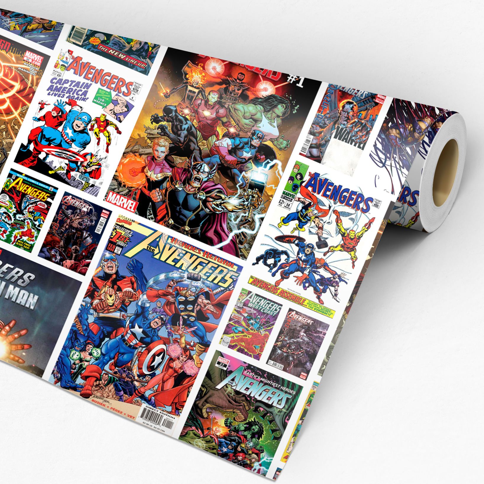 Papel Adesivo Quadrinhos Marvel Vingadores 